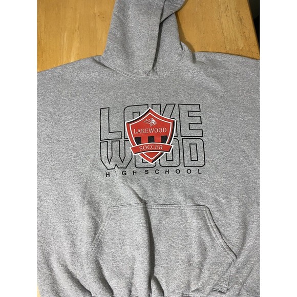 Lakewood Lancers High School California Soccer Pullover Hoodie Size XL 25pit2pit - Picture 2 of 5